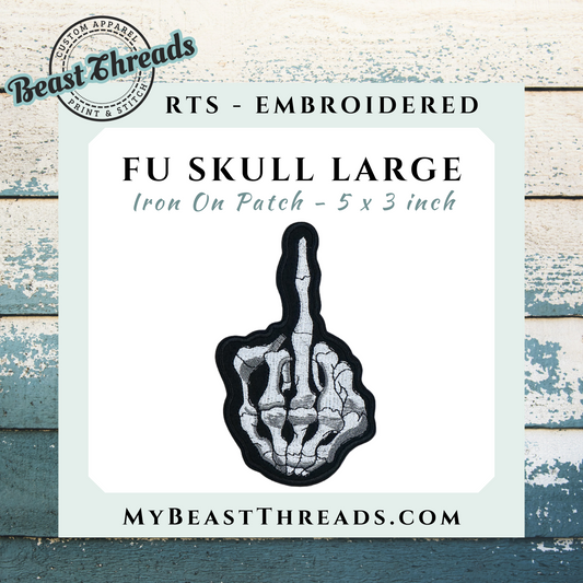 FU Skull Large Embroidered Patch