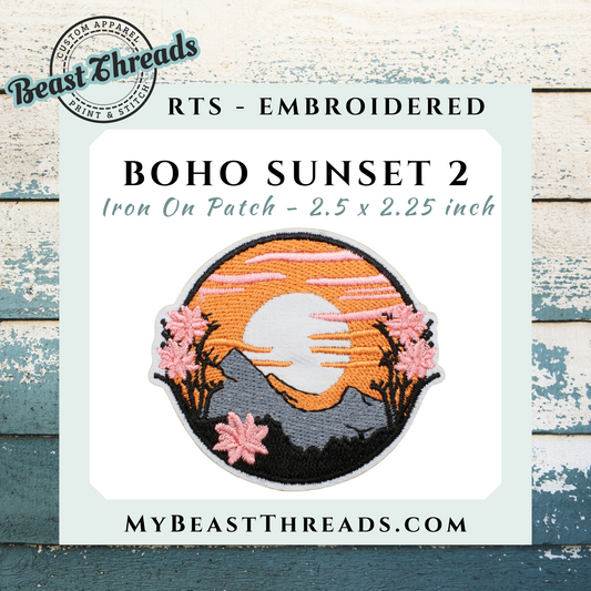 Boho Sunset 2 Embroidered Patch- RTS