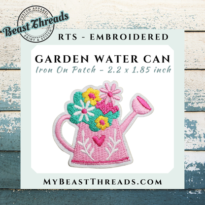 Garden Water Can Embroidered Patch- RTS