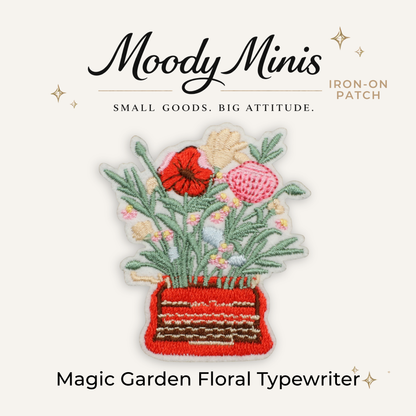 Magic Garden Floral Typewriter Embroidered Patch