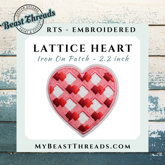 Lattice Heart Embroidered Patch- RTS
