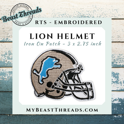 Lion Helmet Embroidered Patch- RTS