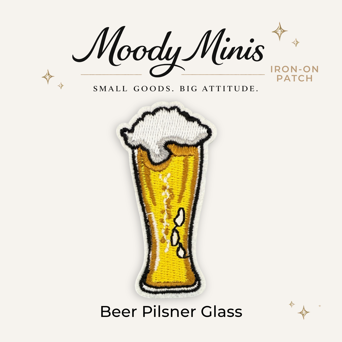 Beer Pilsner Glass Embroidered Patch