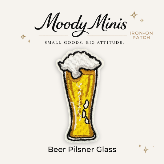 Beer Pilsner Glass Embroidered Patch
