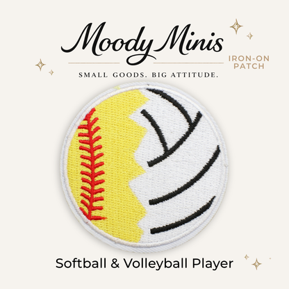 Softball & Volleyball Player Embroidered Patch