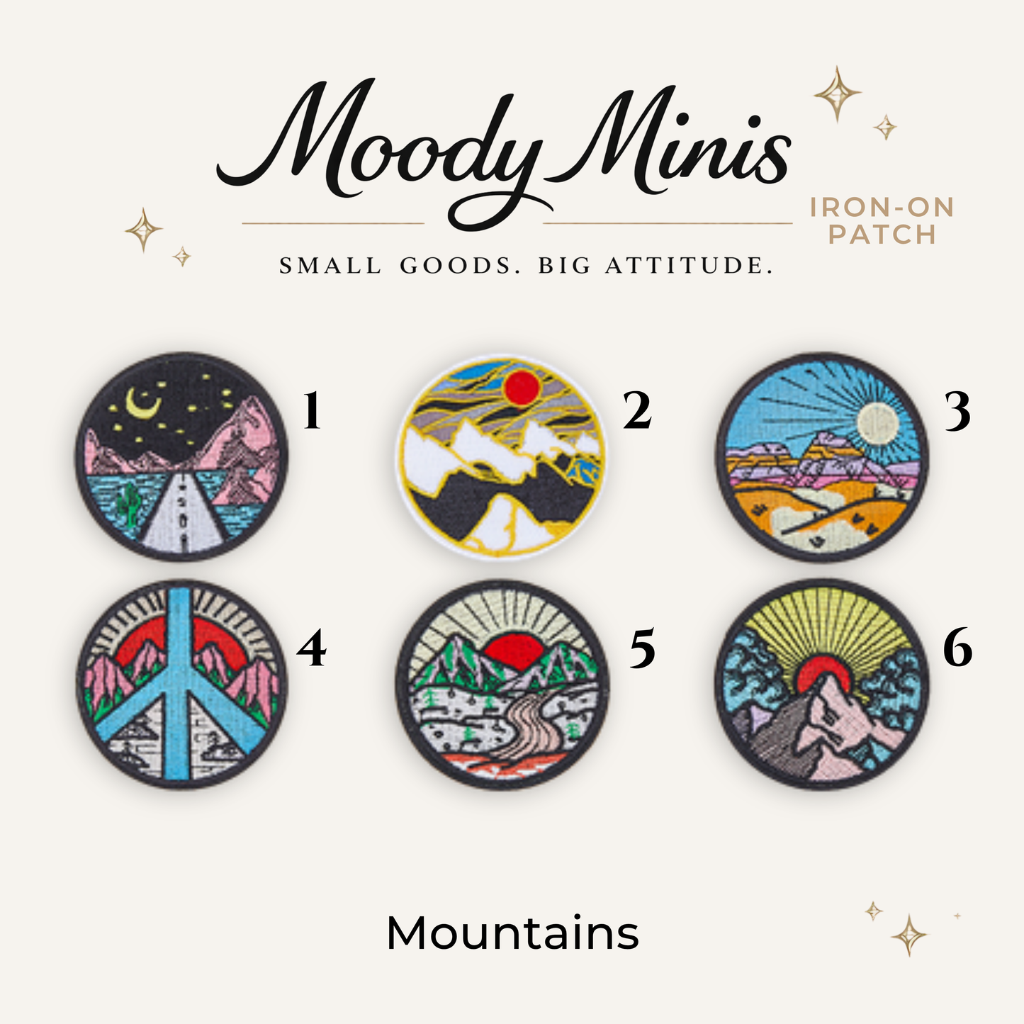 Mountain 6 Designs Embroidered Patch- RTS