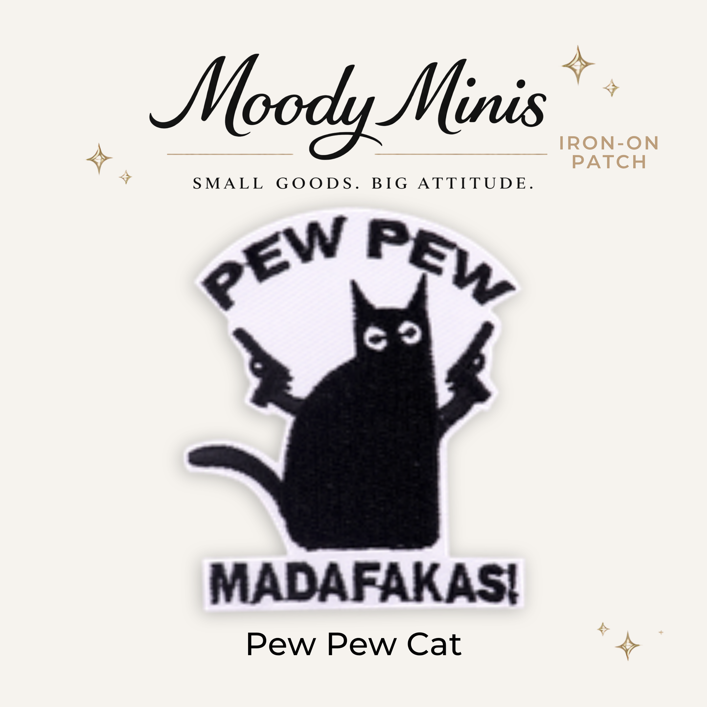 Pew Pew Cat Embroidered Patch - RTS