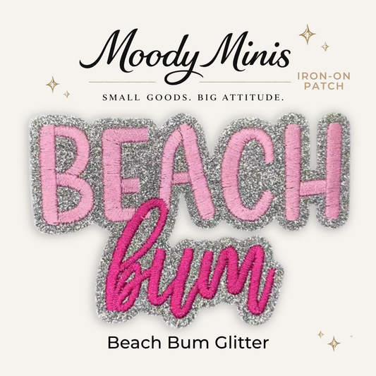 Beach Bum Glitter Embroidered Patch