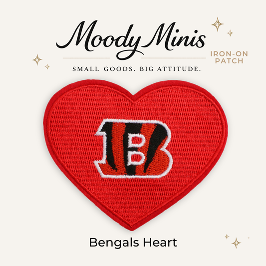 Bengals Heart Embroidered Patch- RTS