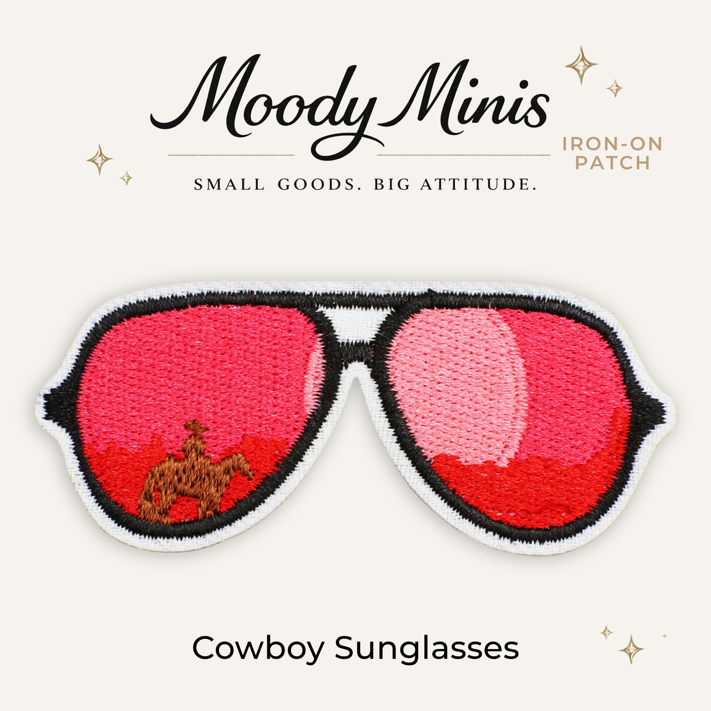 Cowboy Sunglasses Embroidered Patch- RTS