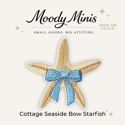 Cottage Seaside Bow Starfish Embroidered Patch
