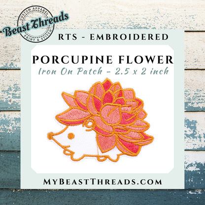 Porcupine Flower Embroidered Patch- RTS