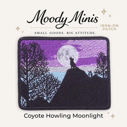 Coyote Howling Moonlight Embroidered Patch