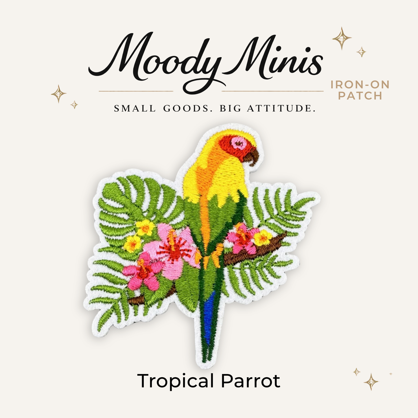 Tropical Parrot Embroidered Patch