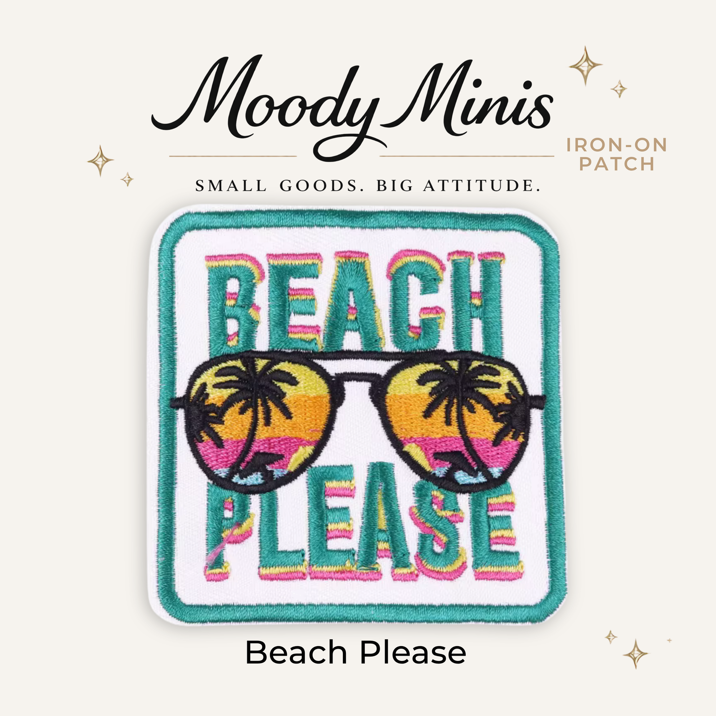 Beach Please Embroidered Patch