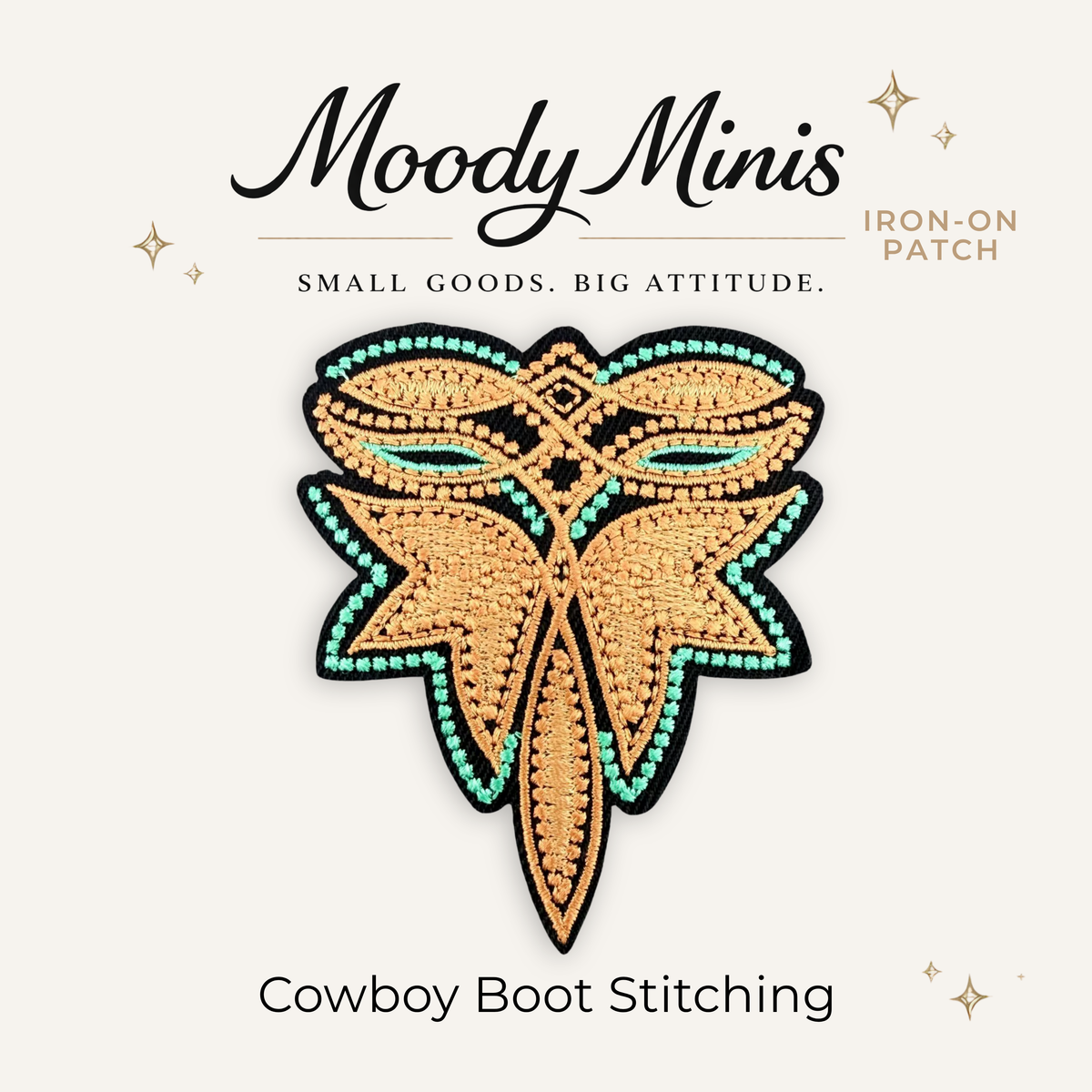 Cowboy Boot Stitching Embroidered Patch