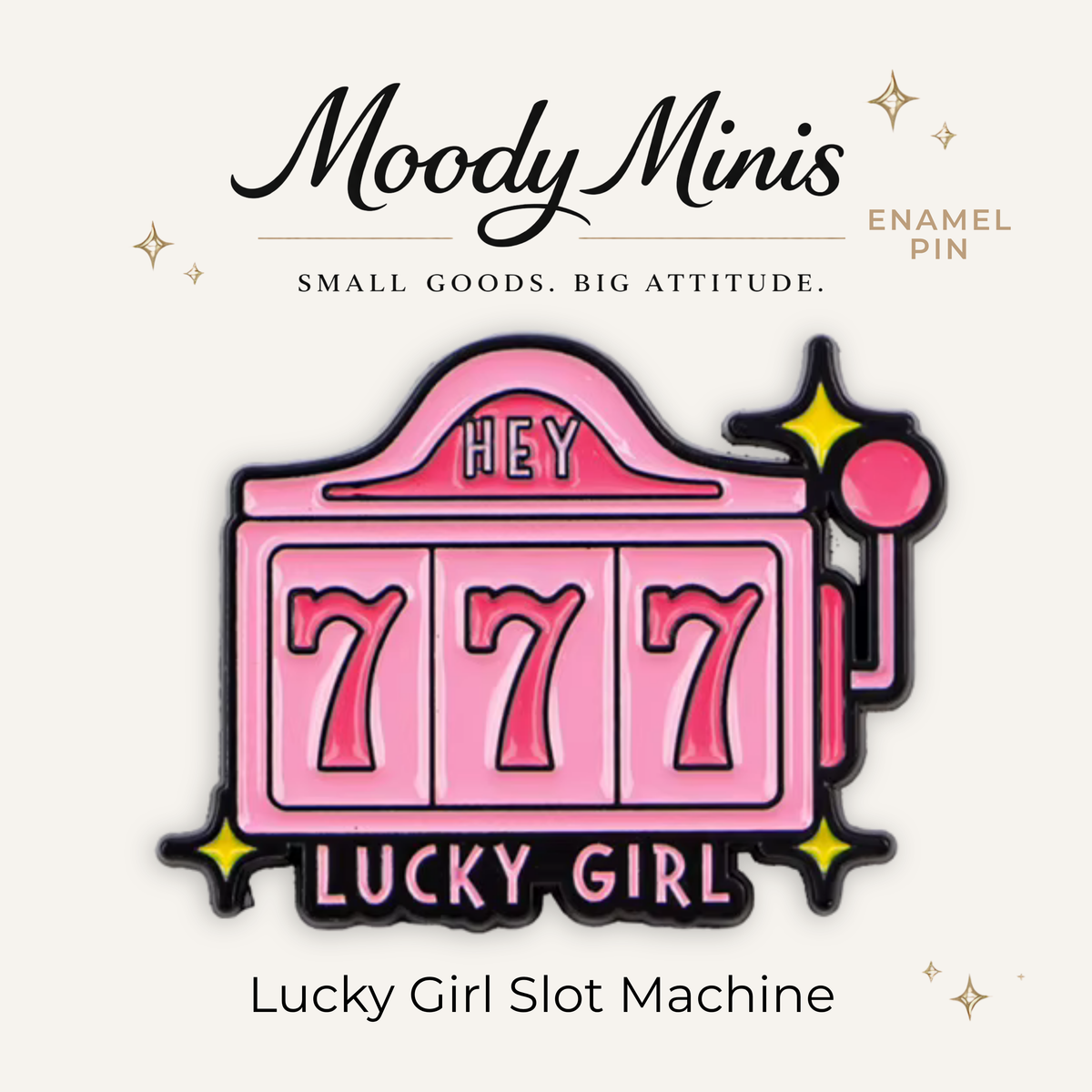Lucky Girl Slot Machine Enamel Pin