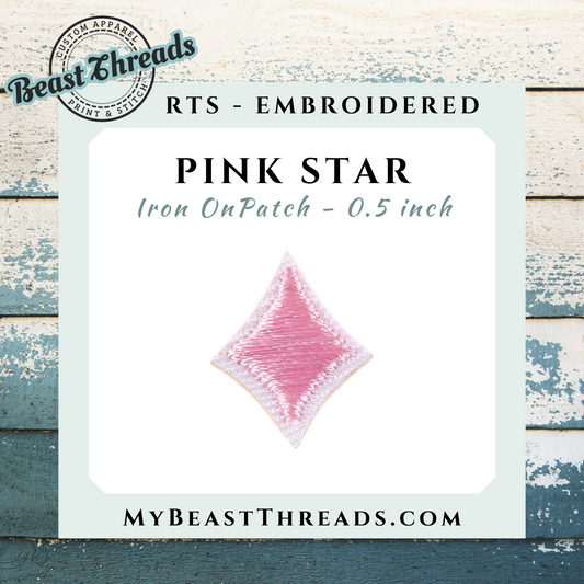 Pink Star Embroidered Patch- RTS