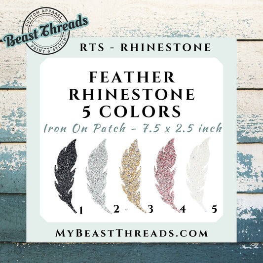 Feather Rhinestone Patch- RTS
