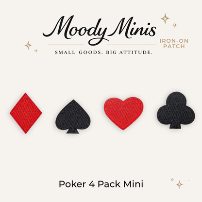 Poker 4 Pack Mini Embroidered Patch