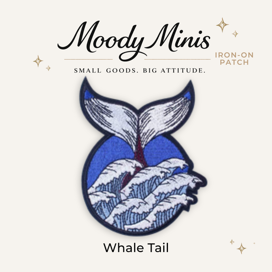 Whale Tale Embroidered Patch- RTS