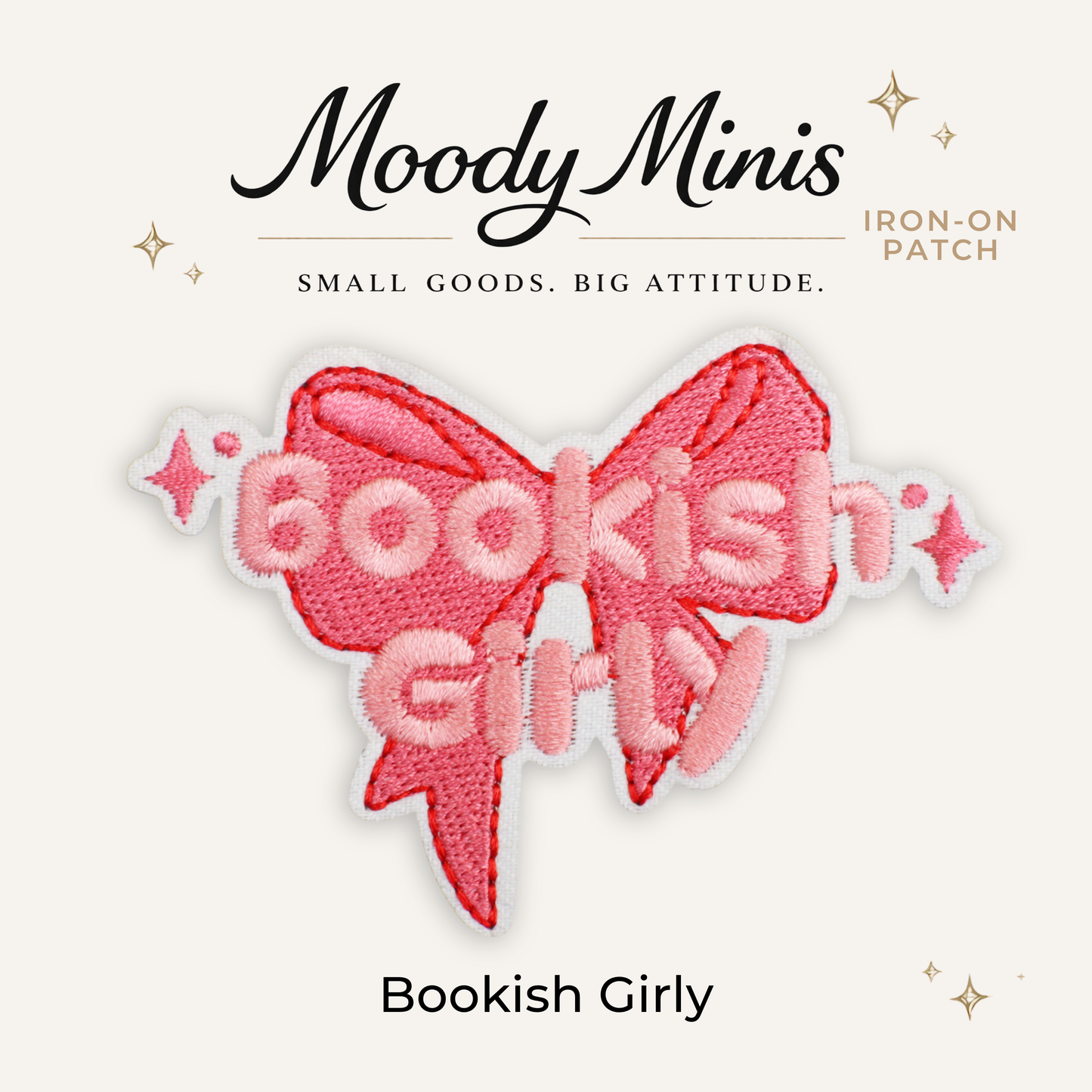 Bookish Girly Embroidered Patch- RTS