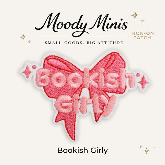 Bookish Girly Embroidered Patch- RTS
