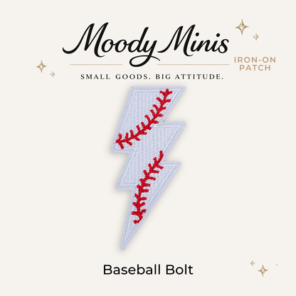 Baseball Bolt Embroidered Patch