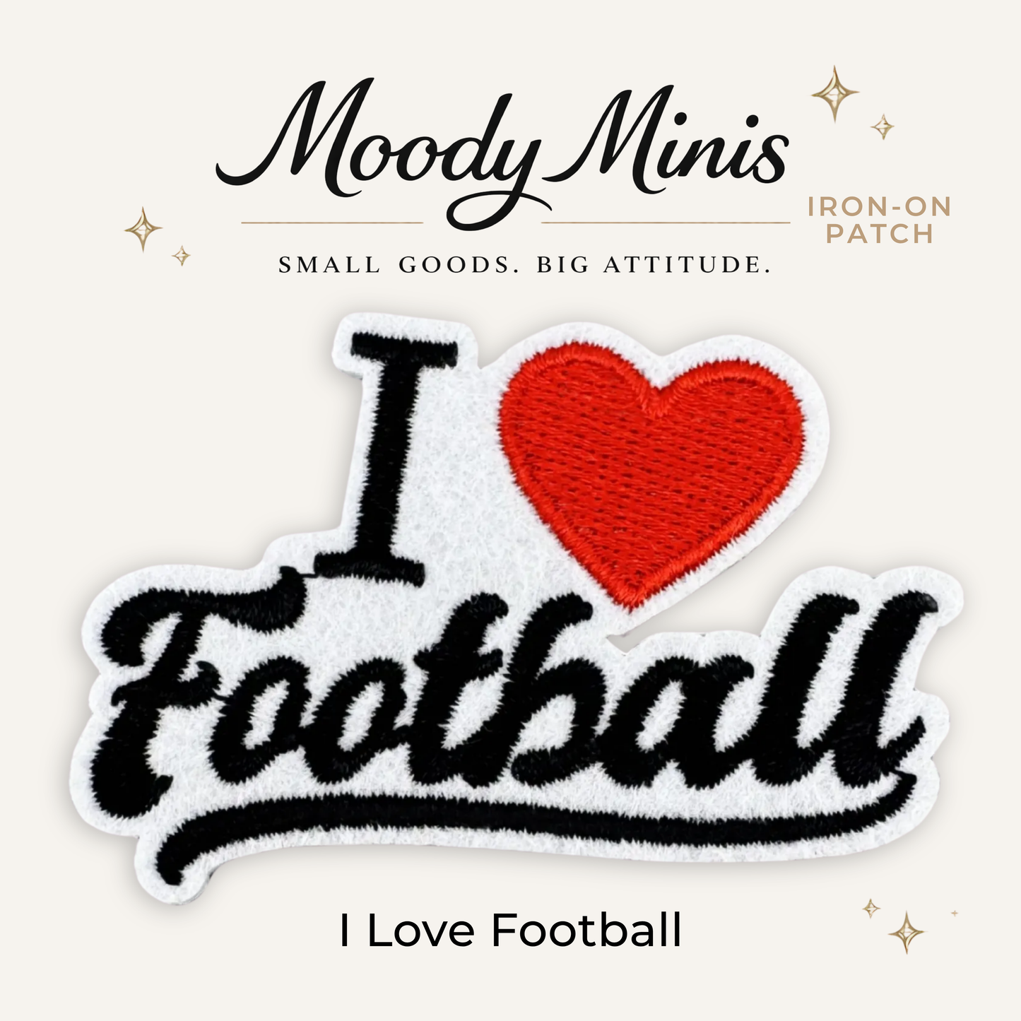 I Love Football Embroidered Patch