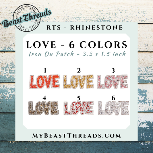 Love Rhinestone Patch- RTS