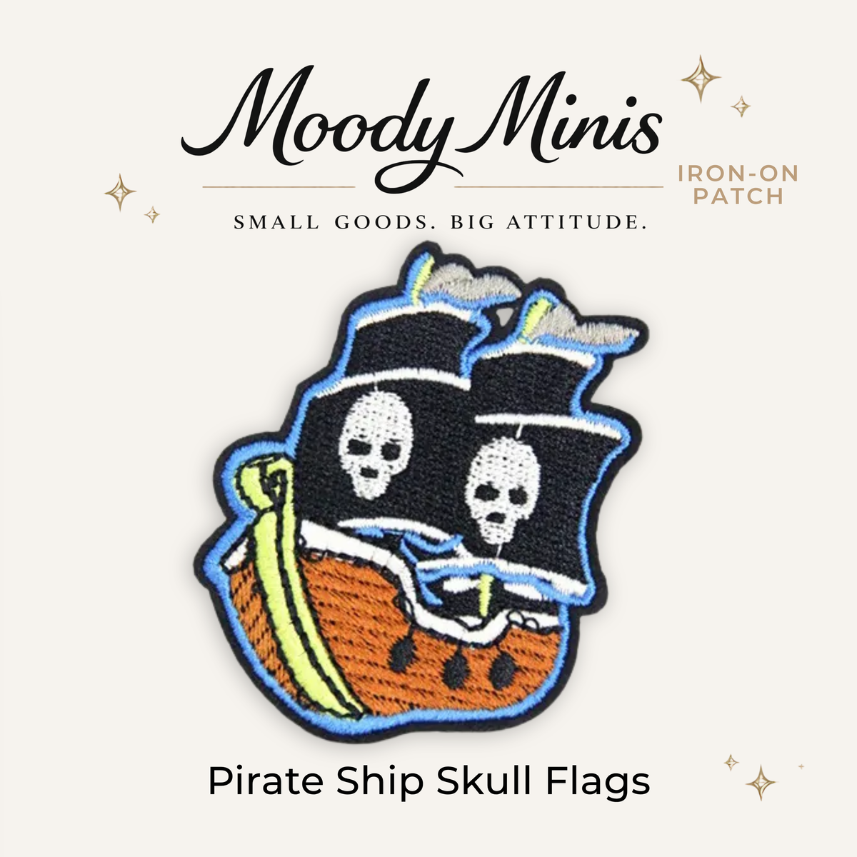 Pirate Ship Skull Flags Embroidered Patch