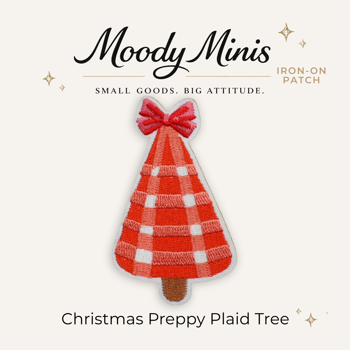 Christmas Preppy Plaid Tree Embroidered Patch