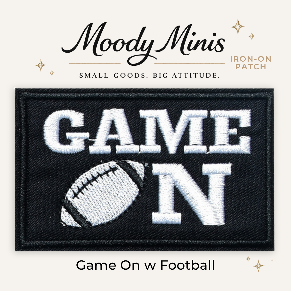 Game On B&W Embroidered Patch- RTS
