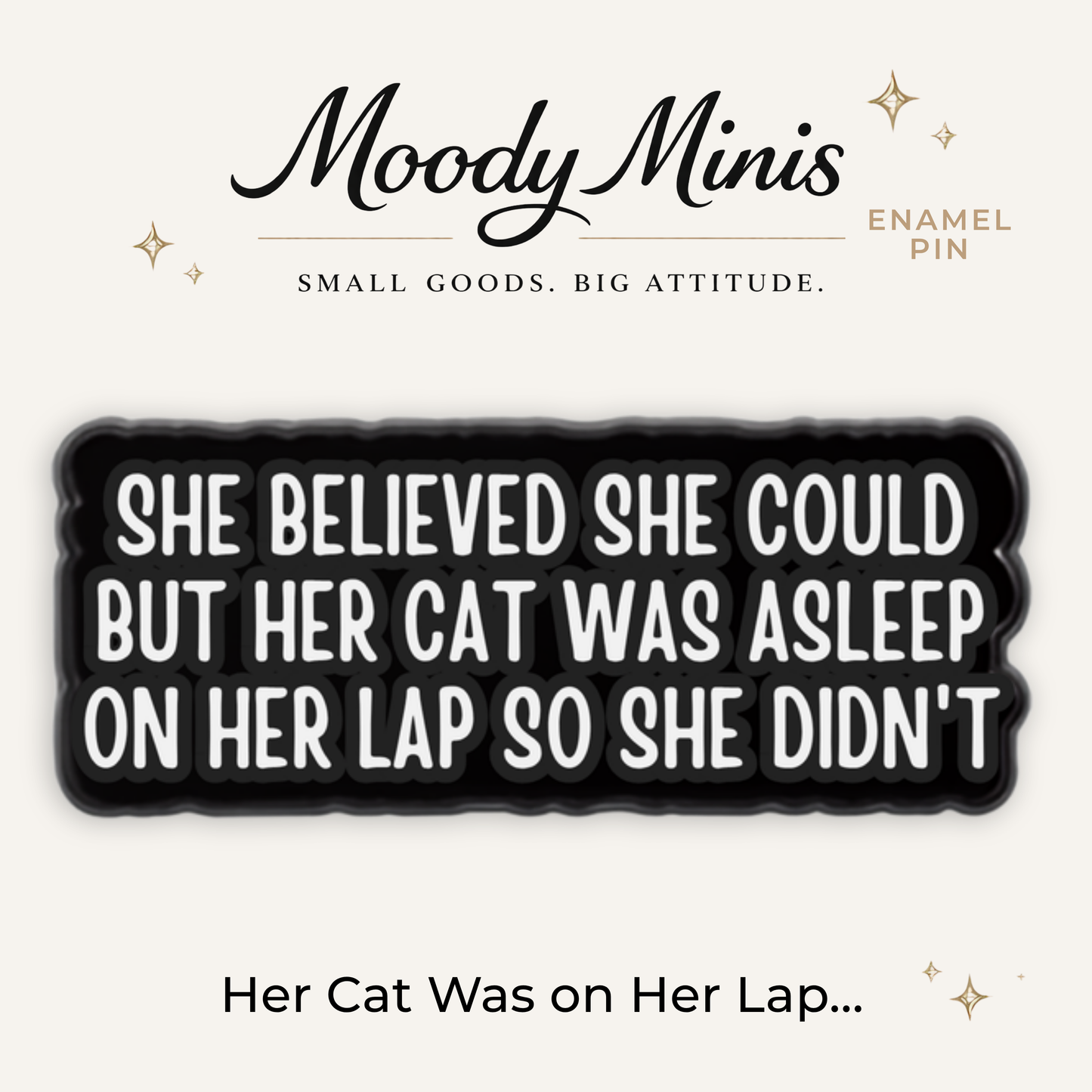 Her Cat Was on Her Lap... Enamel Pin