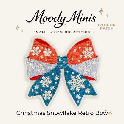 Christmas Retro Snowflake Bow Embroidered Patch