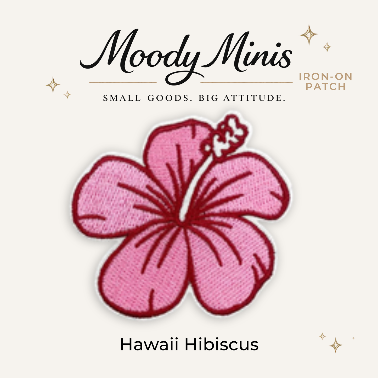 Hawaii Hibiscus Embroidered Patch- RTS