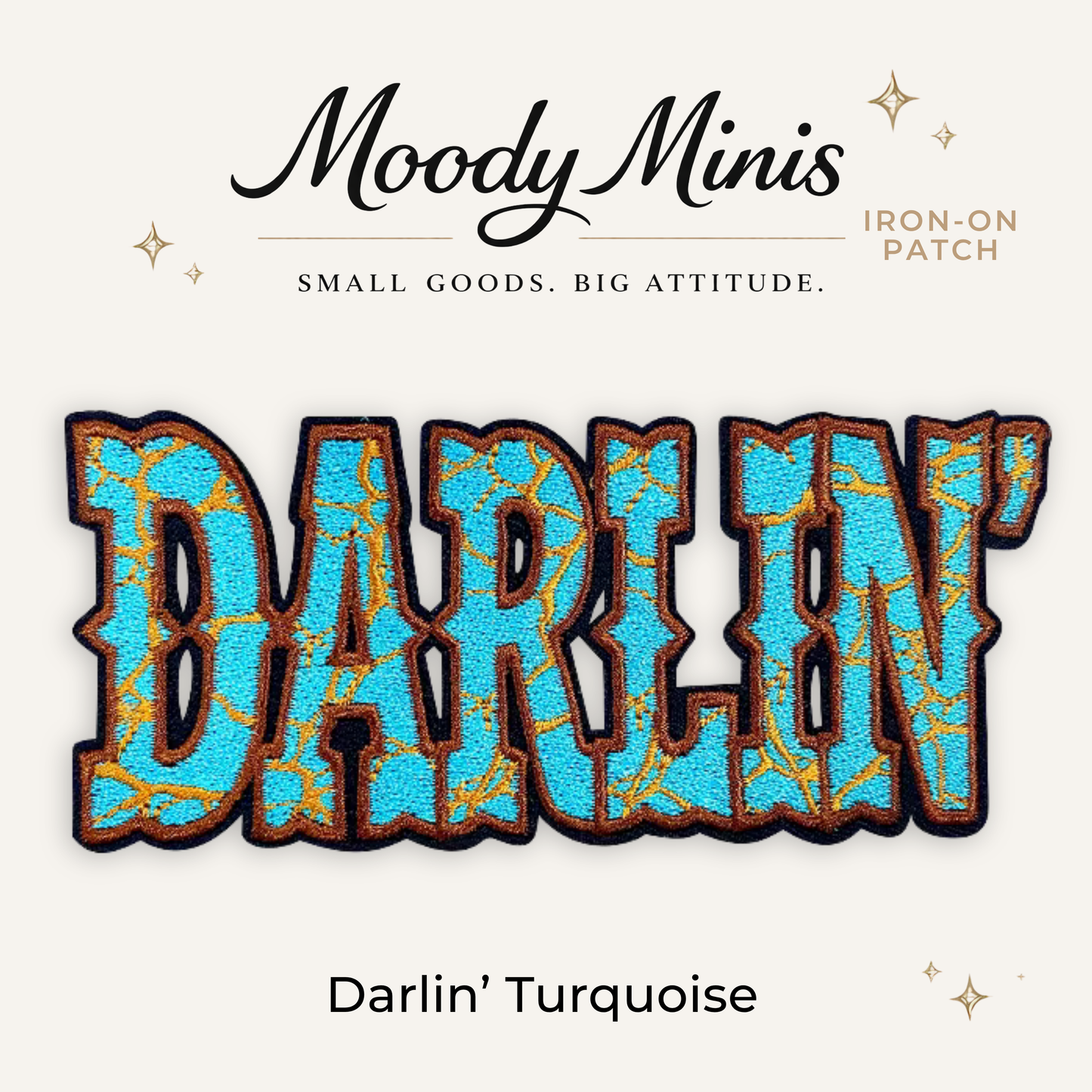 Darlin' Turquoise Embroidered Patch