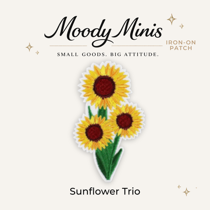 Sunflower Trio Embroidered Patch- RTS