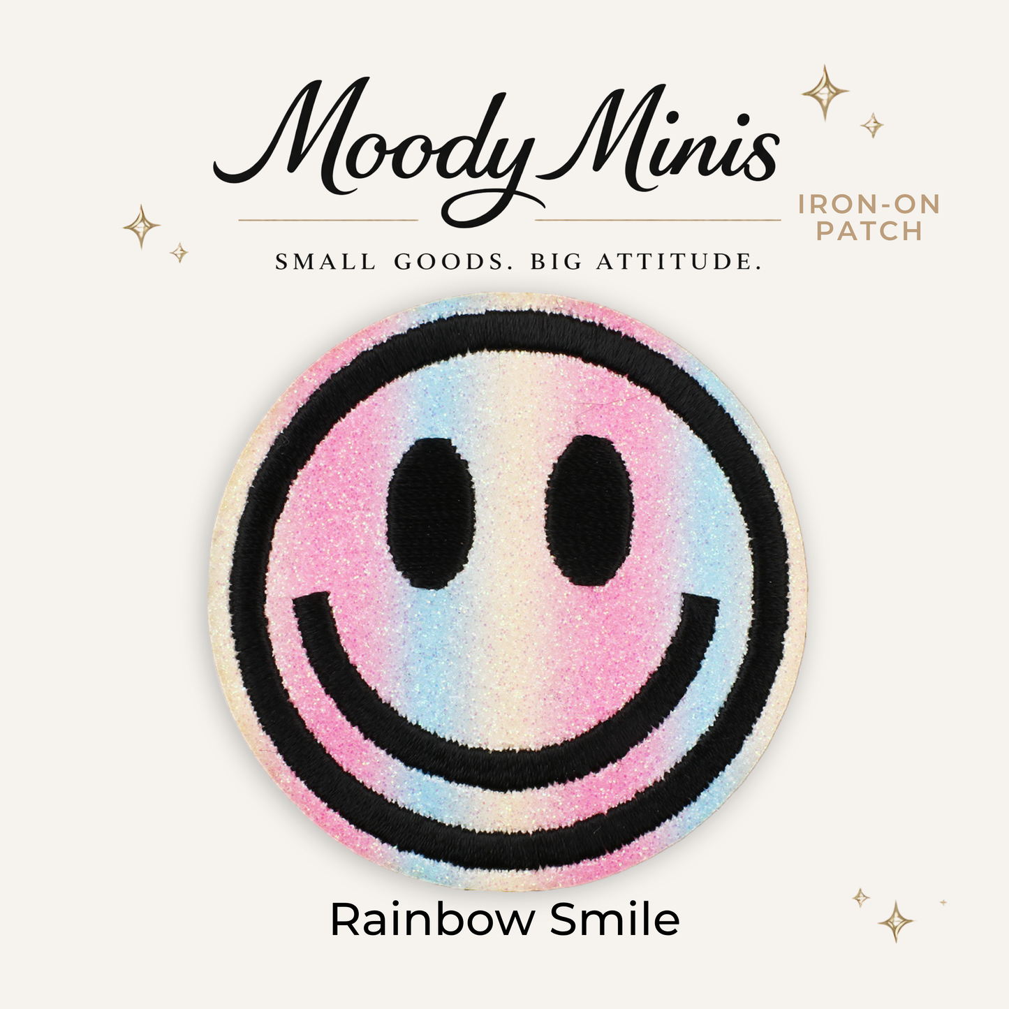 Rainbow Smile Embroidered Patch- RTS