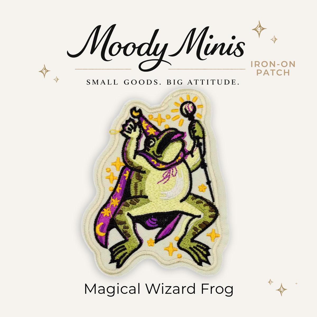Magical Wizard Frog Embroidered Patch