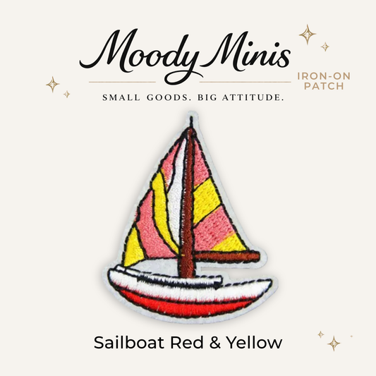Sailboat Red & Yellow Embroidered Patch