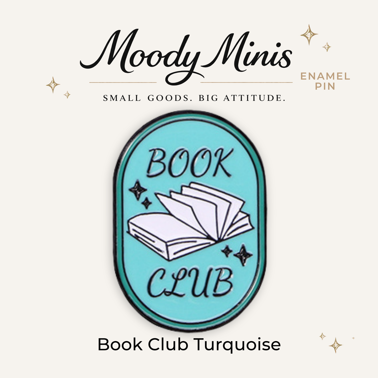 Book Club Turquoise Enamel Pin
