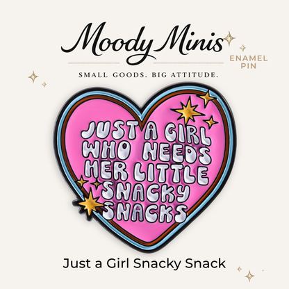 Just a Girl Snacky Snacks Enamel Pin
