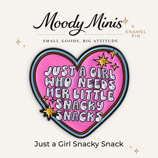 Just a Girl Snacky Snacks Enamel Pin