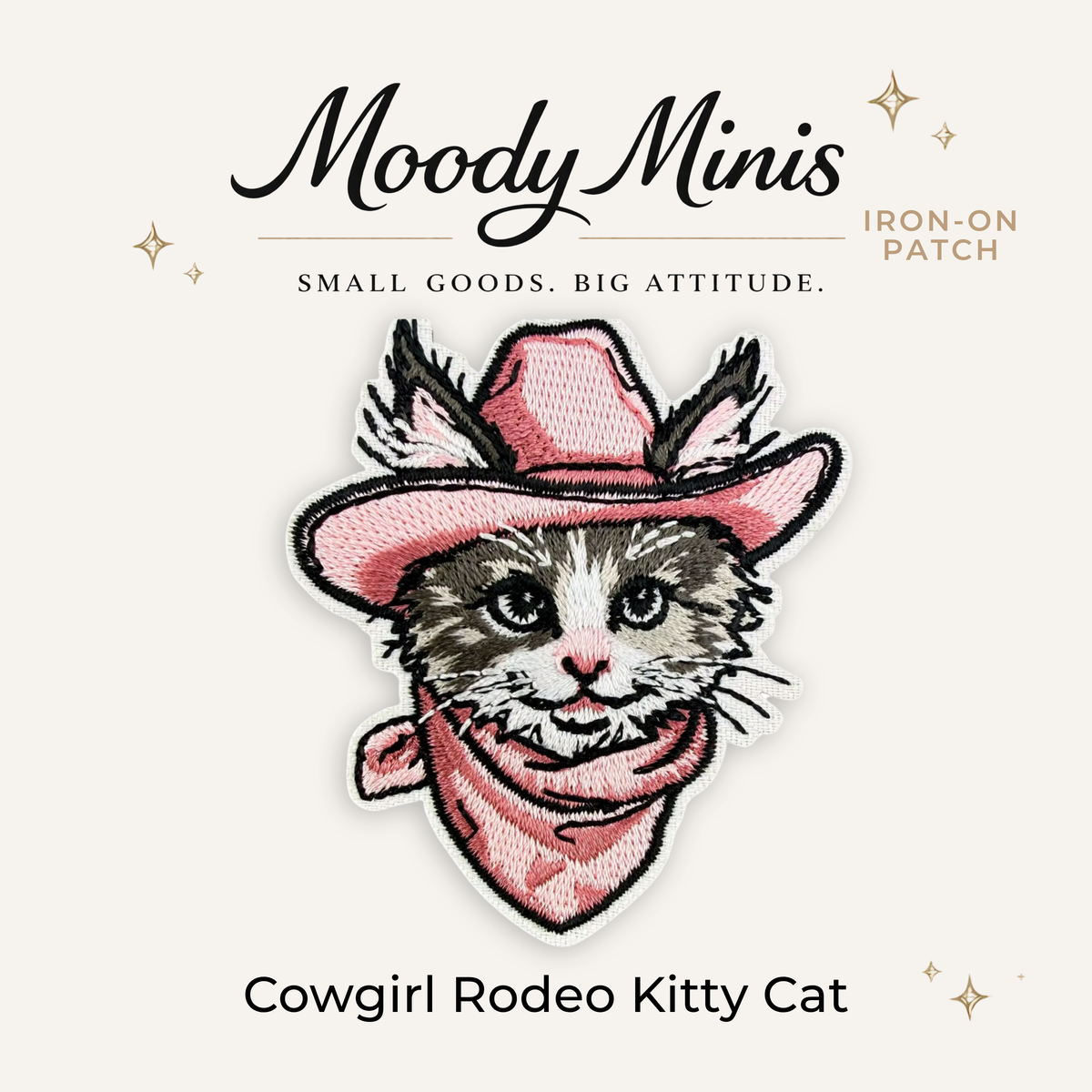 Cowgirl Rodeo Kitty Cat Embroidered Patch