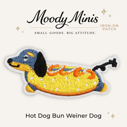 Hot Dog Bun Weiner Dog Embroidered Patch