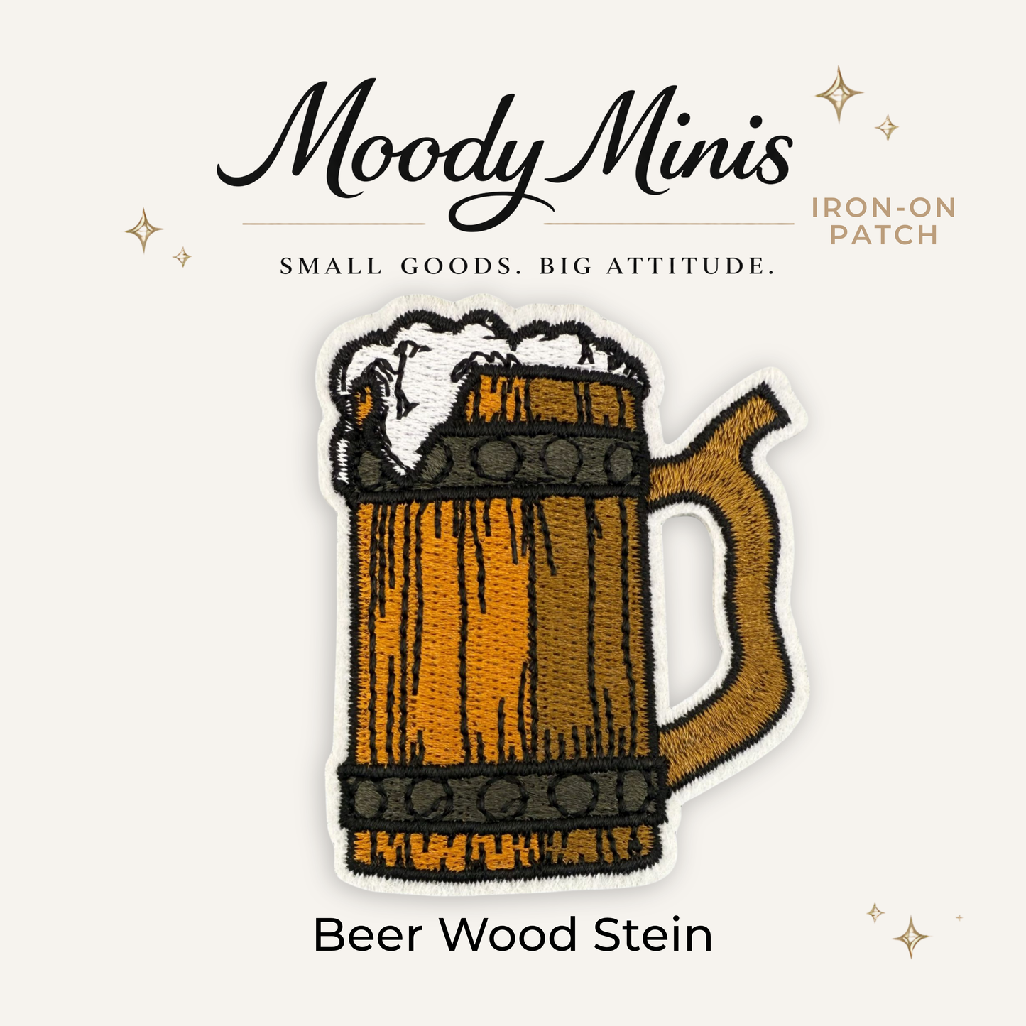 Beer Wood Stein Embroidered Patch