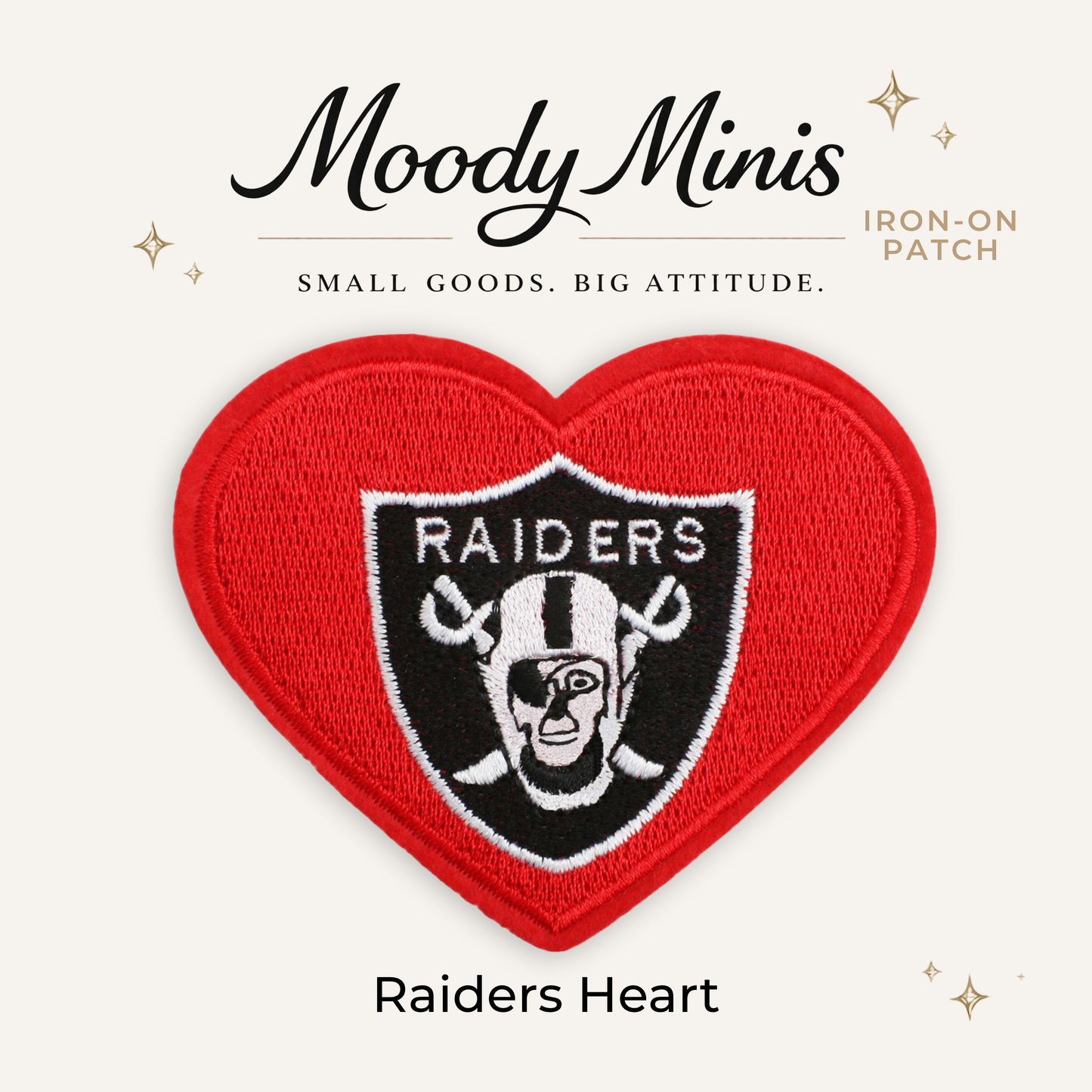 Raiders Heart Embroidered Patch- RTS