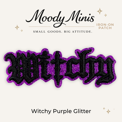 Witchy Purple Glitter Embroidered Patch
