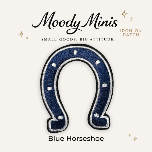 Blue Horseshoe Embroidered Patch - RTS